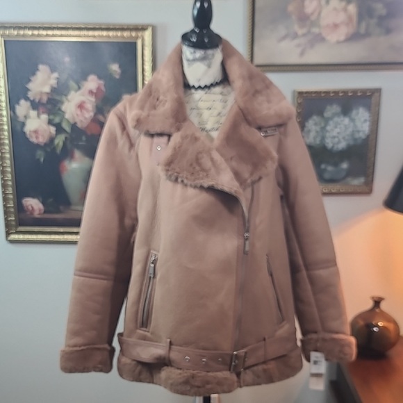 BCBGeneration Jackets & Blazers - BCBGeneration Blush Shearling Coat